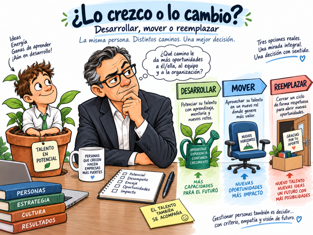 Crezco, muevo o saco a un empleado clave